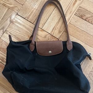 LONGCHAMP purse Le Pliage Type S Modele Depose Nylon Bag Black Long Handle
